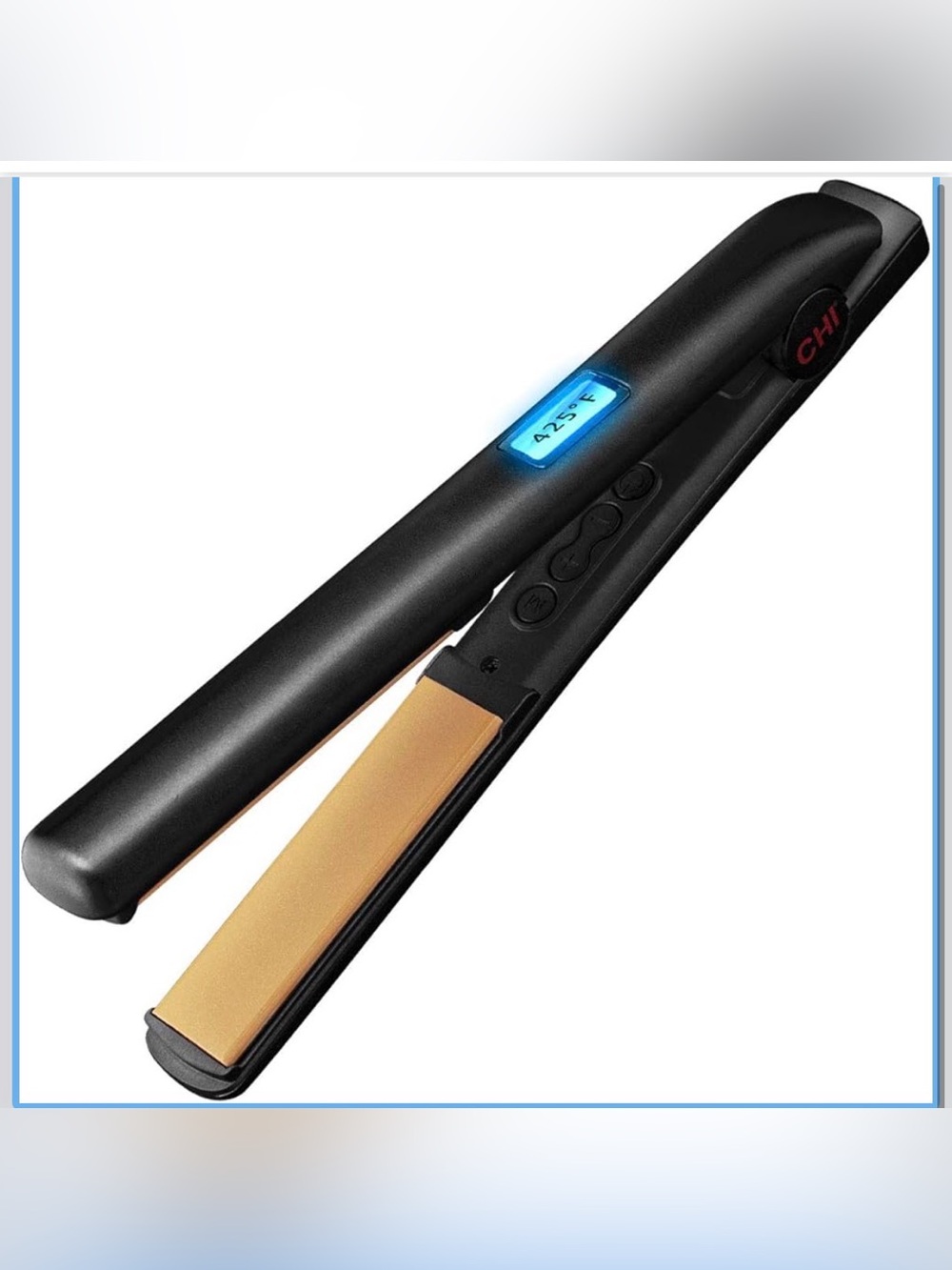 CHI Black Ceramic Flat Iron Hair Straightener with Gold Plates - Picture 2 of 3